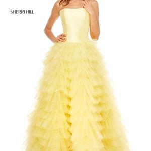Yellow Sherri Hill Ballgown Size 2